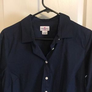 J Crew women’s navy blue button down shirt L